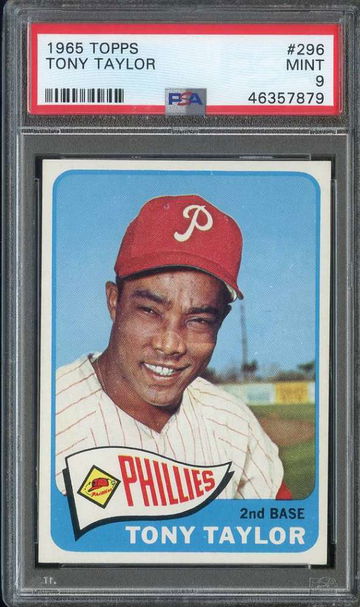 1965 TOPPS #296 TONY TAYLOR PSA 9