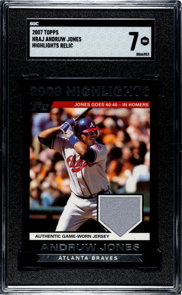 2007 Topps Highlights Relic Andruw Jones #HRAJ SGC 7