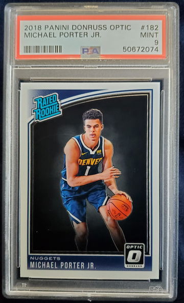 2018-19 Panini Donruss Optic Michael Porter Jr Rated Rookie #182 PSA 9 Mint