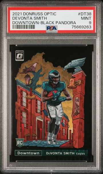 2021 Donruss Optic Downtown Black Pandora Devonta Smith #DT-38 /25 PSA 9