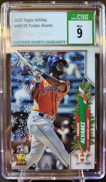 2020 Topps Holiday Yordan Alvarez #HW105 Rookie RC Mint CSG 9 Houston Astros