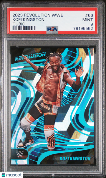 2023 Panini Revolution WWE Kofi Kingston #66 Cubic /49 PSA 9