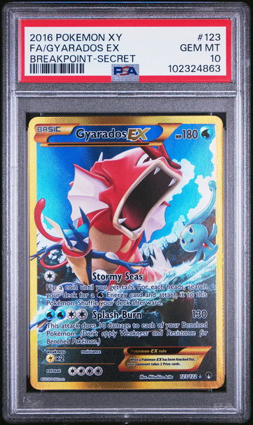 2016 Pokemon XY Breakpoint Secret Rare Gyarados Ex #123 PSA 10