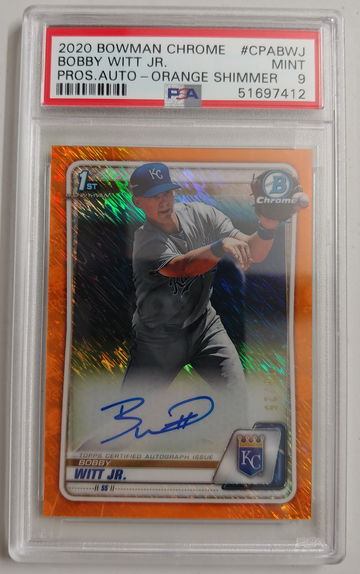 Bobby Witt Jr. 2020 Bowman Orange Shimmer Auto /25