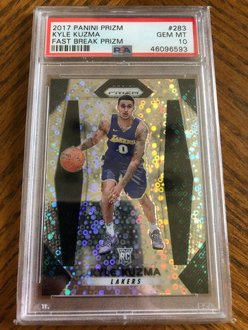 2017 Panini Prizm basketball fastbreak Kyle Kuzma Lakers PSA 10
