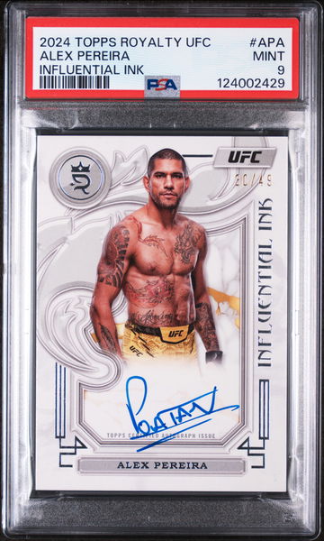 2024 Topps Royalty UFC Influential Ink Alex Pereira #APA /49 PSA 9