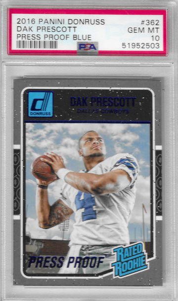 2016 Donruss Dak Prescott Press Proof Blue PSA 10