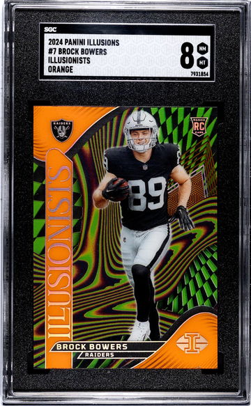 2024 Panini Illusions #7 Brock Bowers Illusionists Orange SGC 8