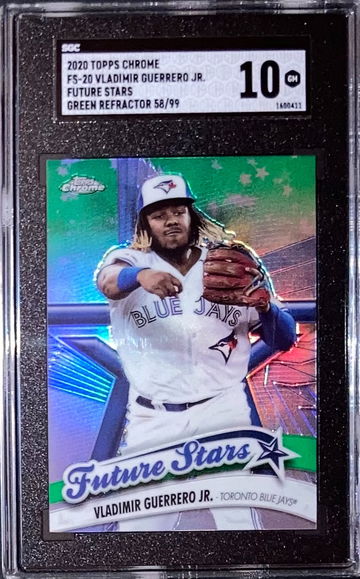2020 Topps Chrome Vladimir Guerrero Jr Future Stars GREEN Refractor #’d 58/99 SGC 10