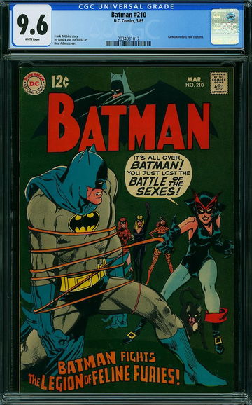 BATMAN #210 * D.C. COMICS 1969 * CGC 9.6 WHITE PAGES * 2ND HIGHEST GRADED! *  CATWOMAN NEW COSTUME