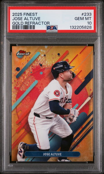 2025 Topps Finest Gold Refractor Jose Altuve #233 /20 PSA 10