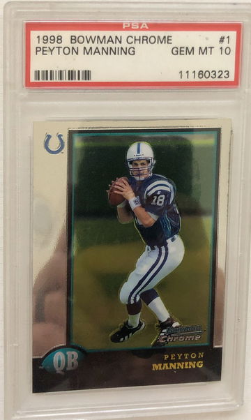 PEYTON MANNING BOWMAN 1998 RC CHROME GEM MINT PSA 10
