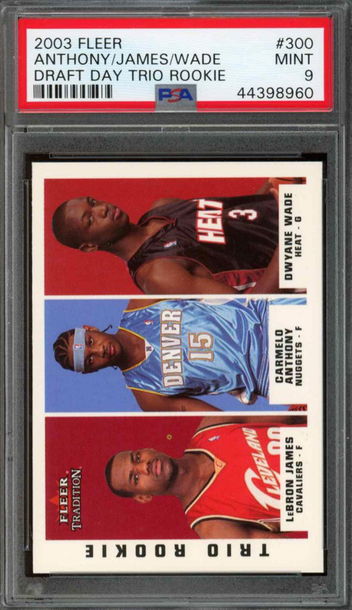 2003 Fleer Draft Day Trio Rookie #300 Anthony LeBron James Wade PSA 9 Mint