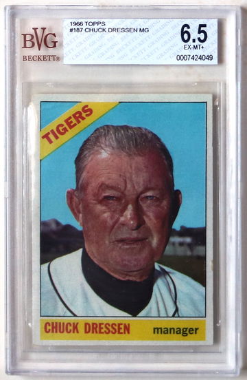 1966 Topps #187 Chuck Dressen MG BVG 6.5 EX-MT +