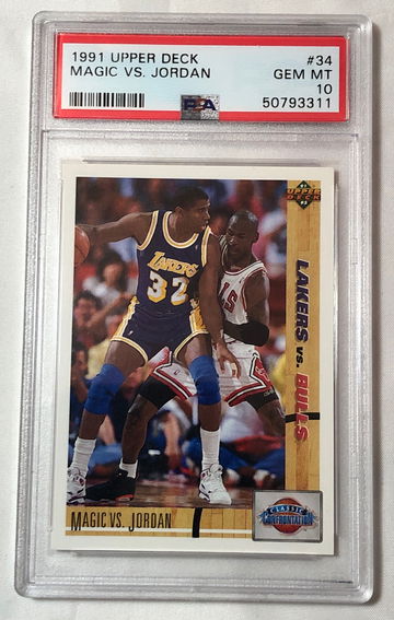 1991 UD #34 MAGIC vs JORDAN GEM-MT 10