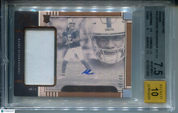 2023 Panini One Bronze Anthony Richardson JSY #18 BGS 7.5 Auto 10