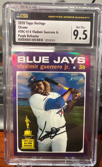 2020 Topps Heritage Chrome 414 Purple Refractor Vladimir Guerrero Jr