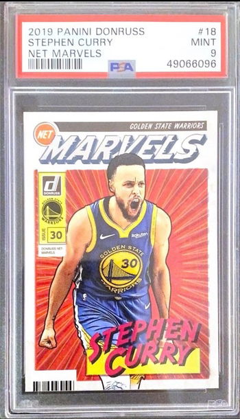 2019 Panini Donruss 18 Stephen Curry Net Marvels PSA 9