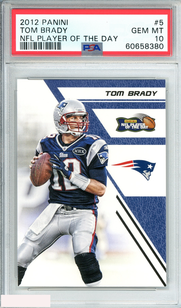 2012 PANINI TOM BRADY#5 NFL PLAYER OF THE DAY NEW ENGLAND PATRIOTS PSA 10 GEM MT