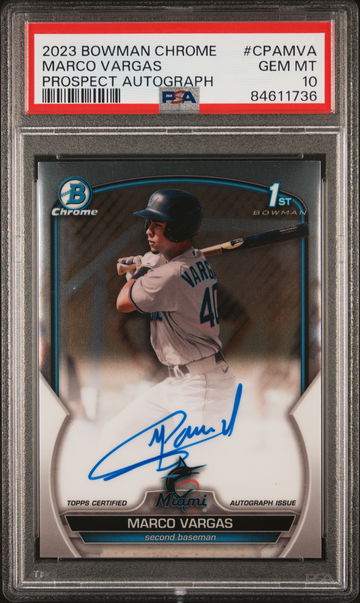 2023 Bowman Chrome Prospect Autograph Marco Vargas #CPAMVA PSA 10