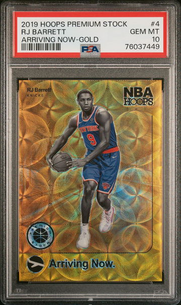 2019 Panini Hoops Premium Stock Arriving Now Gold RJ Barrett #4 Prizm /10 PSA 10