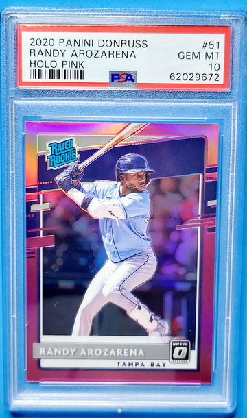 2020 Donruss Optic Baseball Randy Arozarena Holo Pink #51