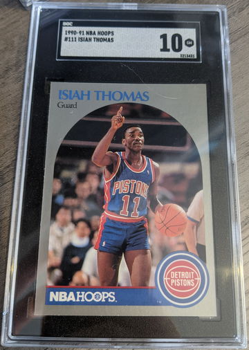 1990 NBA Hoops 111 Isiah Thomas SGC 10