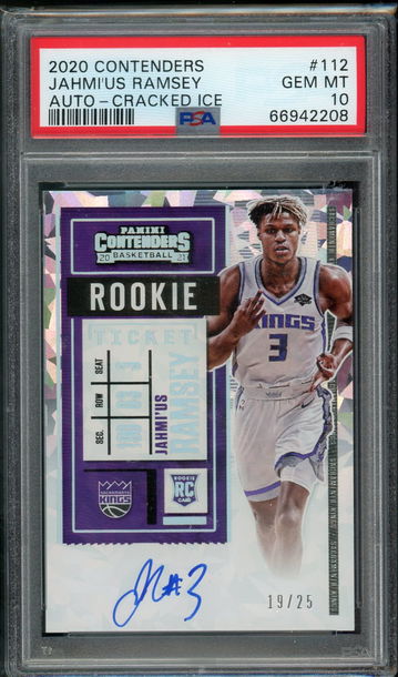 2020 Contenders Jahmi'us Ramsey Cracked Ice Auto /25 PSA 10
