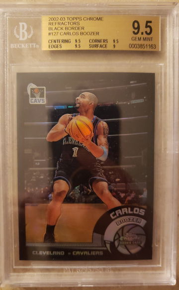 Carlos Boozer 2002 Topps Chrome Black Refractor /99 BGS 9.5 