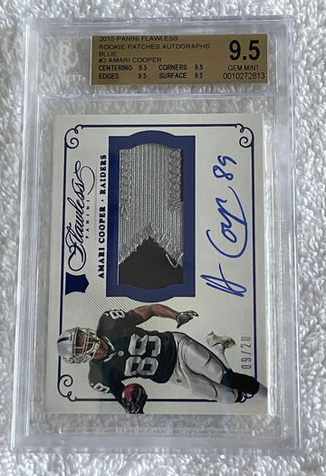 2015 Flawless Amari Cooper RPA /20 BGS 9.5/10  TRUE  GEM