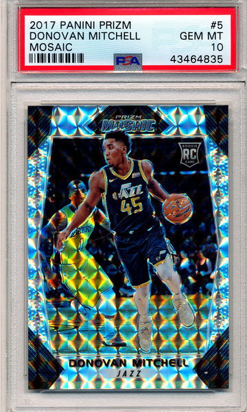 Donovan Mitchell 2017-18 Panini Prizm Mosaic #5 Rookie Card RC PSA 10 Gem Mint Jazz