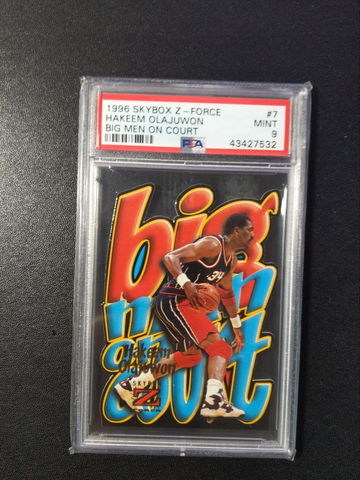 1996 Skybox Z-Force Big Men On Count #7 Hakeem Olajuwon PSA9