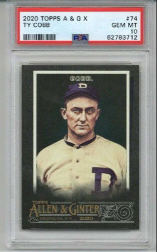 2020 TOPPS ALLEN & GINTER X #74 TY COBB CARD DETROIT TIGERS PSA 10 LOW POP