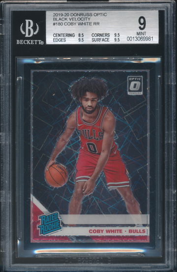 2019-20 Donruss Optic Black Velocity Coby White RR #180 BGS 9 #7/39 