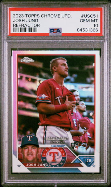 2023 Topps Chrome Update Refractor Josh Jung #USC51 RC PSA 10