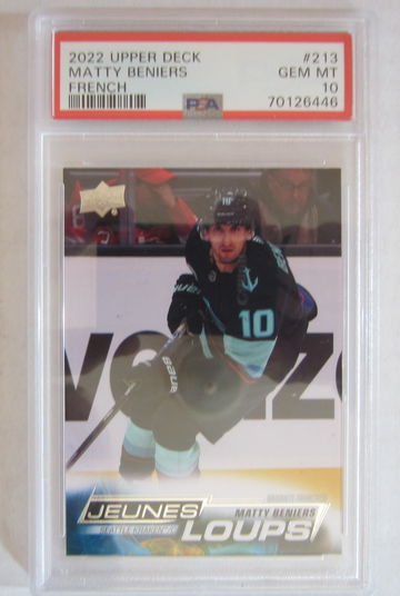 2022 Upper Deck Matty Beniers French Young Guns PSA 10