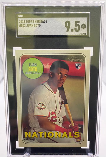 2018 Topps Heritage #502 Juan Soto ROOKIE SGC 9.5 MINT+