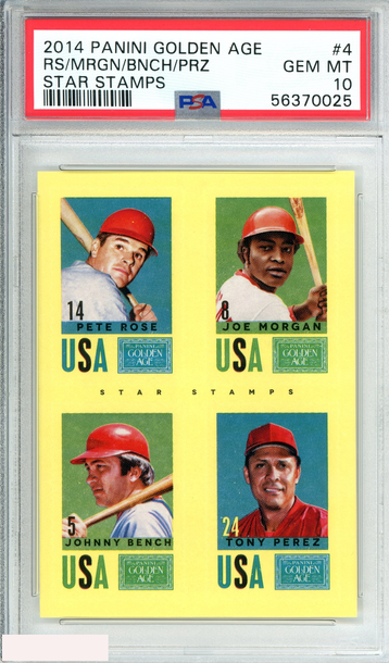2014 PANINI GOLDEN AGE ROSE MORGN BENCH PEREZ #4 STAR STAMPS POP 2 PSA 10