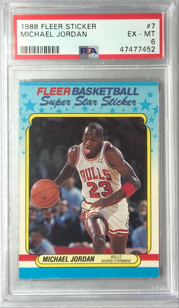 Michael Jordan 1988 Fleer Sticker #7 - PSA 6