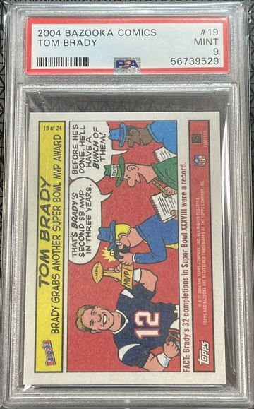 2004 Bazooka Topps Comics Tom Brady SSP Insert Cartoon PSA 9 Mint #19