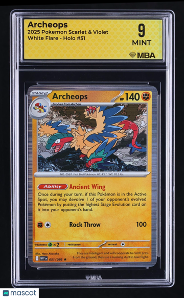 2025 Pokemon Scarlet & Violet White Flare Archeops Holo MBA 9 #51