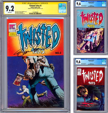 TWISTED TALES #1-2-3 CGC 9.6-9.2-9.6 *ISSUE #2 SIGNED BERNIE WRIGHTSON* 1982-83