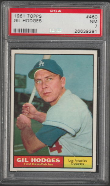 1961 Topps #460 Gil Hodges, PSA 7