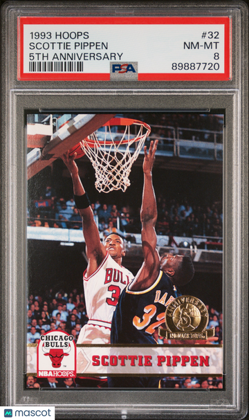 1993 Hoops Scottie Pippen #32 5TH Anniversary PSA 8