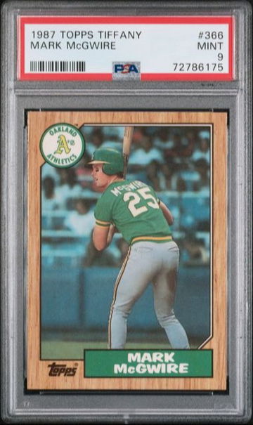 1987 Topps Tiffany #366 Mark McGwire PSA 9 Mint