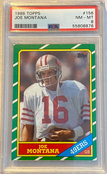 1986 Topps Joe Montana PSA 8 NM-MT