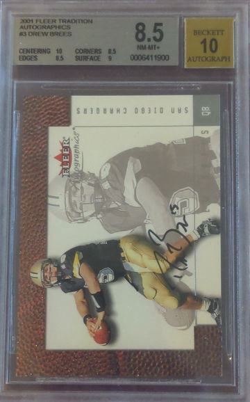 2001 Fleer Tradition Autographics Drew Brees #3