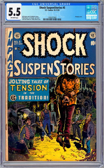 SHOCK SUSPENSTORIES #5 CGC 5.5 *CONTROVERSIAL HANGING COVER* WALLY WOOD EC 1952