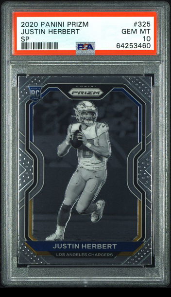 2020 Panini Prizm Justin Herbert SP PSA 10