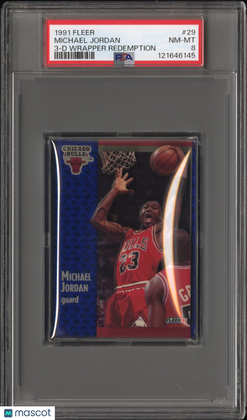 1991 Fleer Michael Jordan #29 3 D Wrapper Redemption PSA 8